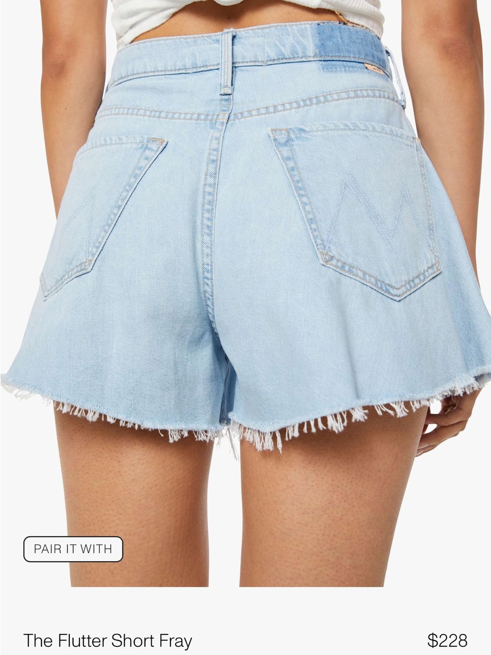 MOTHER Flutter Denim Jean Shorts - Picture 3 of 5